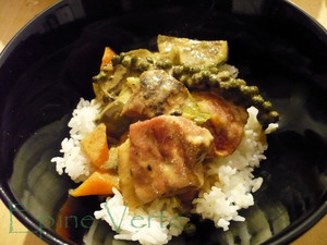 Curry vert au canard et poivre vert frais